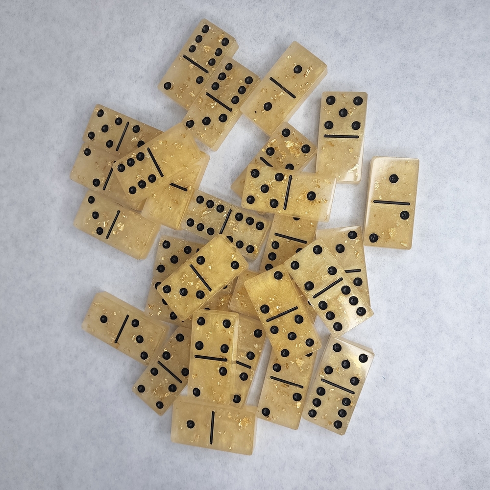 Gold and Black Dominoes Set for Board Games